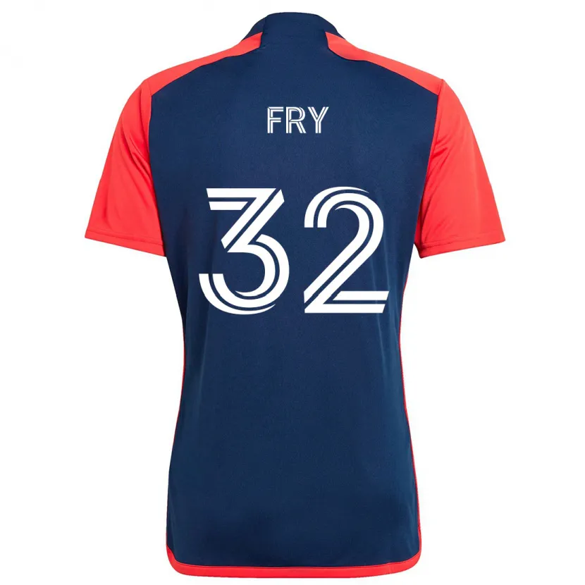 Danxen Kinderen Malcolm Fry #32 Blauw Rood Thuisshirt Thuistenue 2024/25 T-Shirt