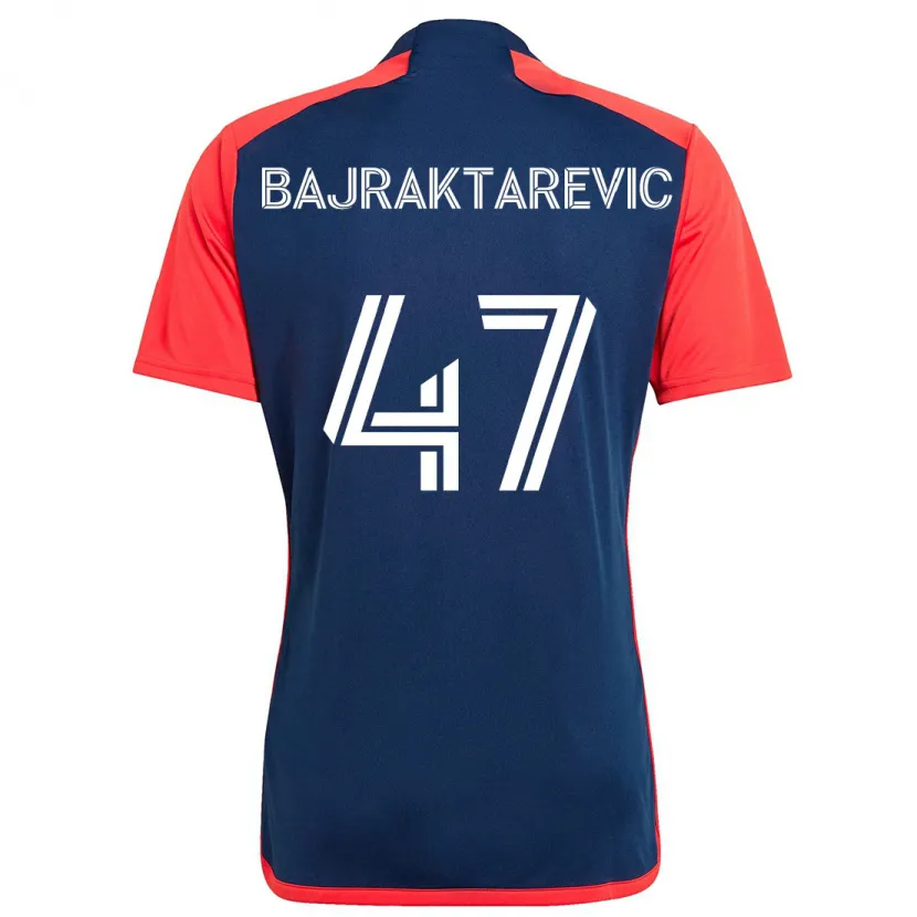 Danxen Kinderen Esmir Bajraktarević #47 Blauw Rood Thuisshirt Thuistenue 2024/25 T-Shirt