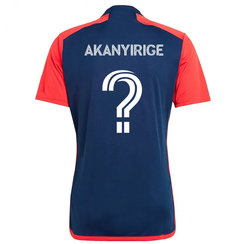 Danxen Kinderen Jacob Akanyirige #0 Blauw Rood Thuisshirt Thuistenue 2024/25 T-Shirt