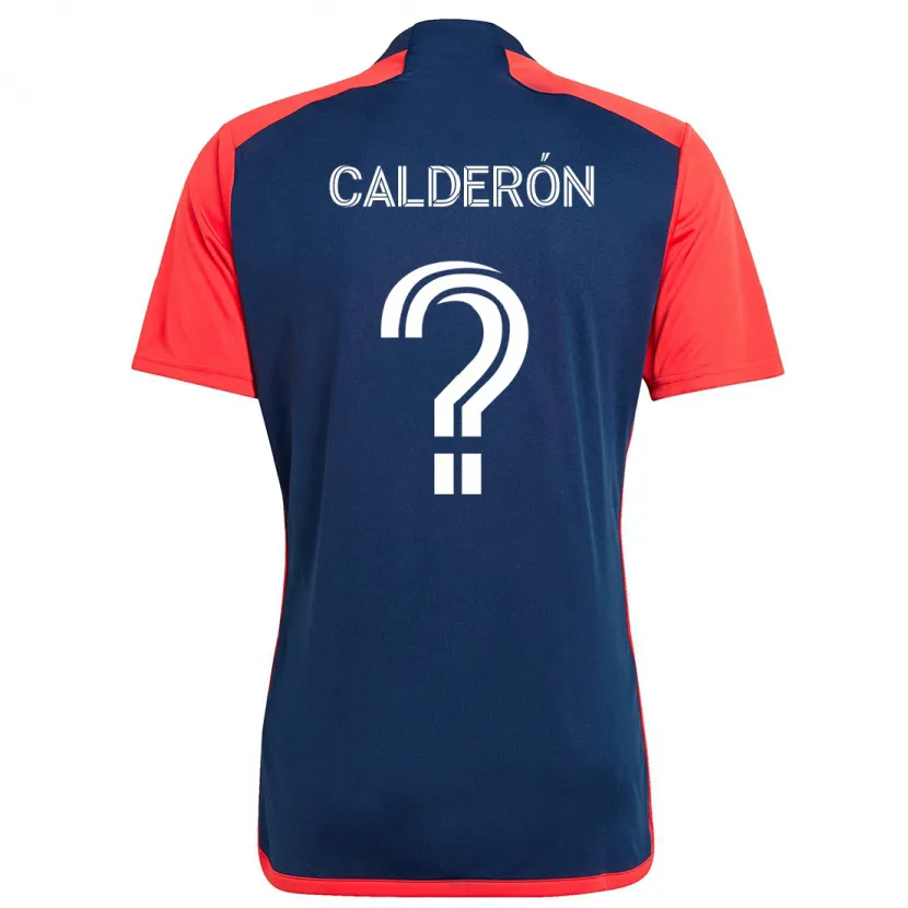 Danxen Kinderen Gio Calderón #0 Blauw Rood Thuisshirt Thuistenue 2024/25 T-Shirt