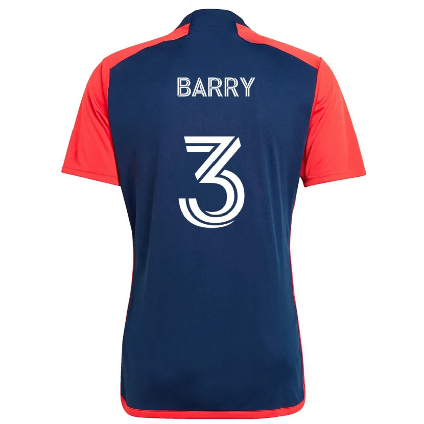 Danxen Kinderen Hesron Barry #3 Blauw Rood Thuisshirt Thuistenue 2024/25 T-Shirt