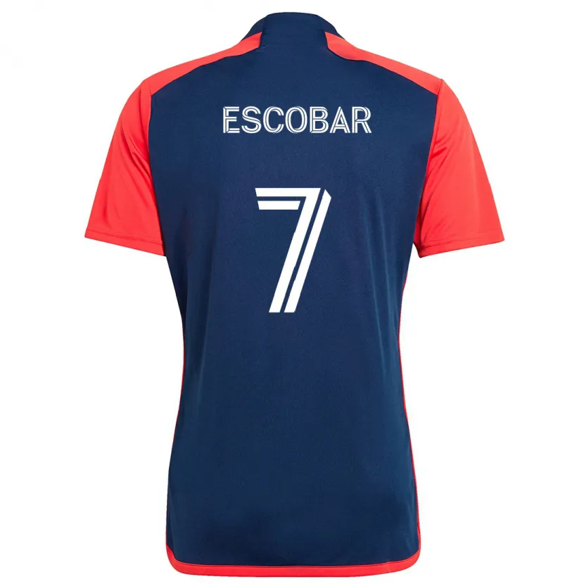 Danxen Kinderen Olger Escobar #7 Blauw Rood Thuisshirt Thuistenue 2024/25 T-Shirt