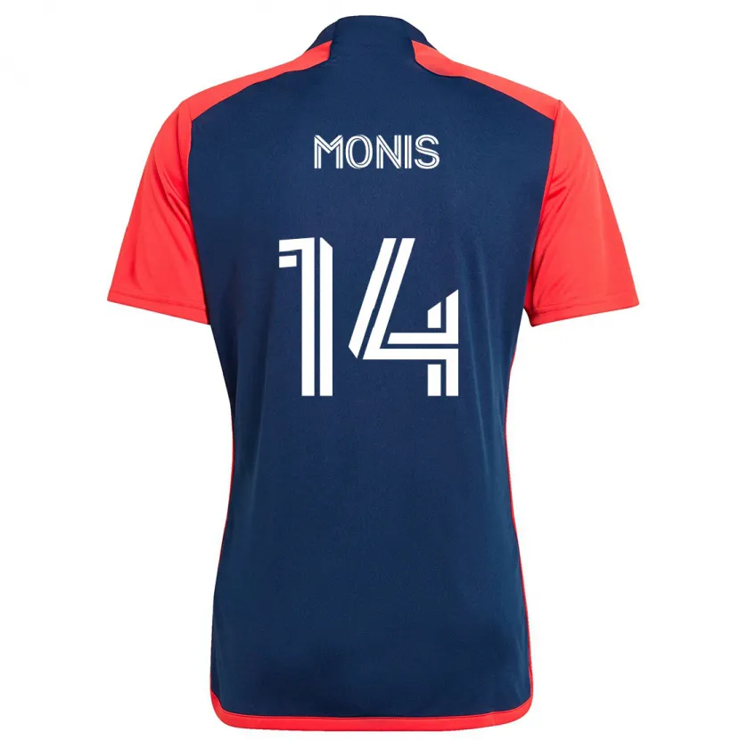 Danxen Kinderen Alex Monis #14 Blauw Rood Thuisshirt Thuistenue 2024/25 T-Shirt