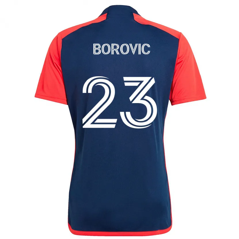 Danxen Kinderen Luka Borovic #23 Blauw Rood Thuisshirt Thuistenue 2024/25 T-Shirt