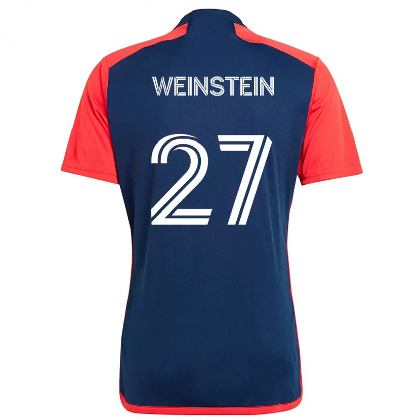 Danxen Kinderen Max Weinstein #27 Blauw Rood Thuisshirt Thuistenue 2024/25 T-Shirt