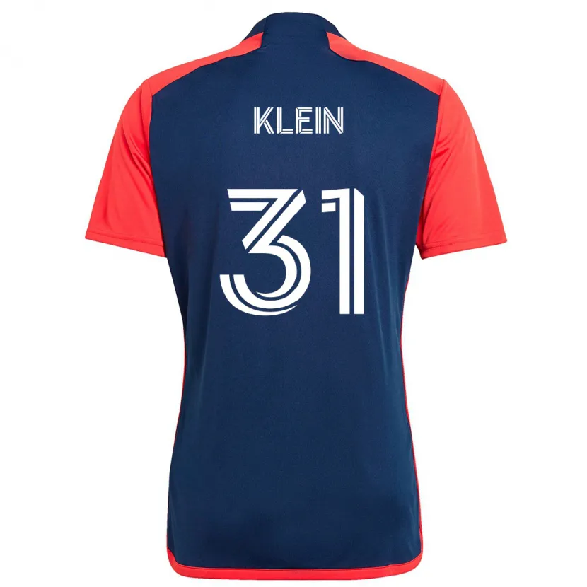 Danxen Kinderen Eric Klein #31 Blauw Rood Thuisshirt Thuistenue 2024/25 T-Shirt