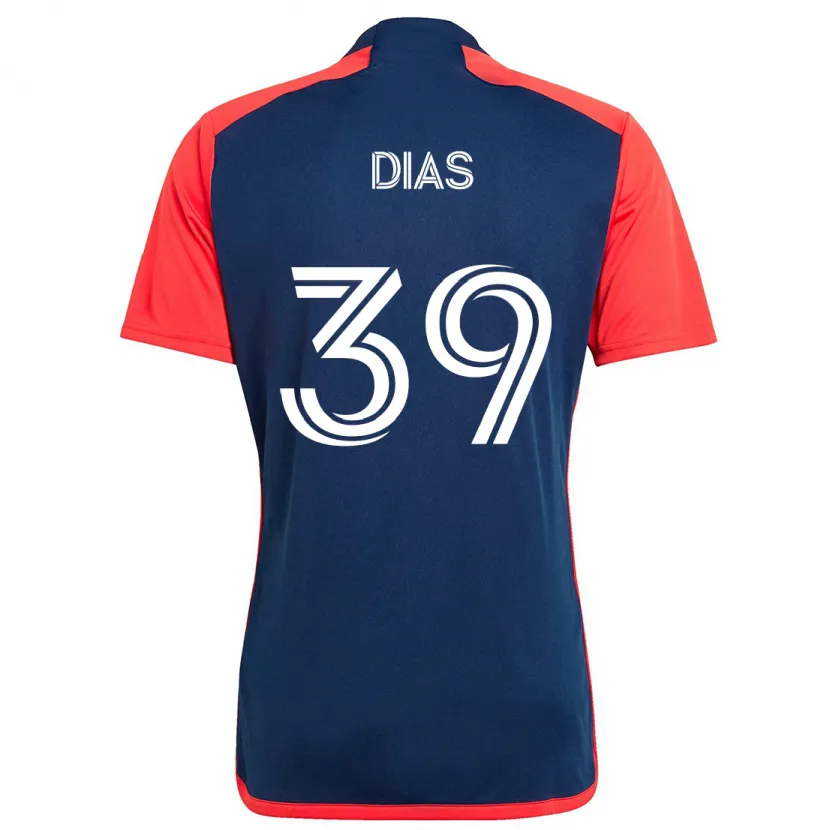 Danxen Kinderen Marcos Dias #39 Blauw Rood Thuisshirt Thuistenue 2024/25 T-Shirt