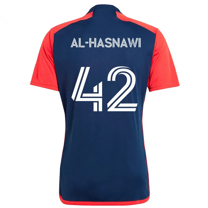 Danxen Kinderen Moshtaba Al-Hasnawi #42 Blauw Rood Thuisshirt Thuistenue 2024/25 T-Shirt