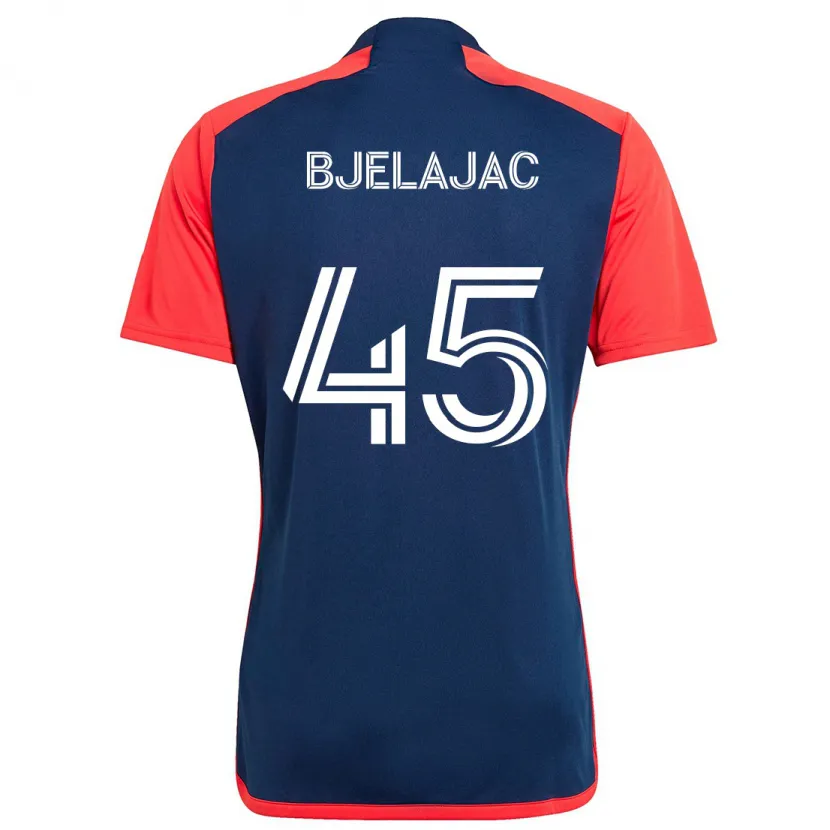 Danxen Kinderen Andrej Bjelajac #45 Blauw Rood Thuisshirt Thuistenue 2024/25 T-Shirt