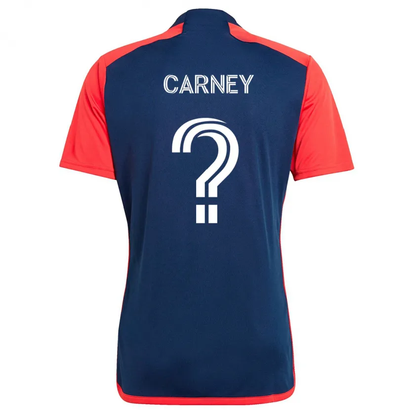 Danxen Kinderen Ryan Carney #0 Blauw Rood Thuisshirt Thuistenue 2024/25 T-Shirt