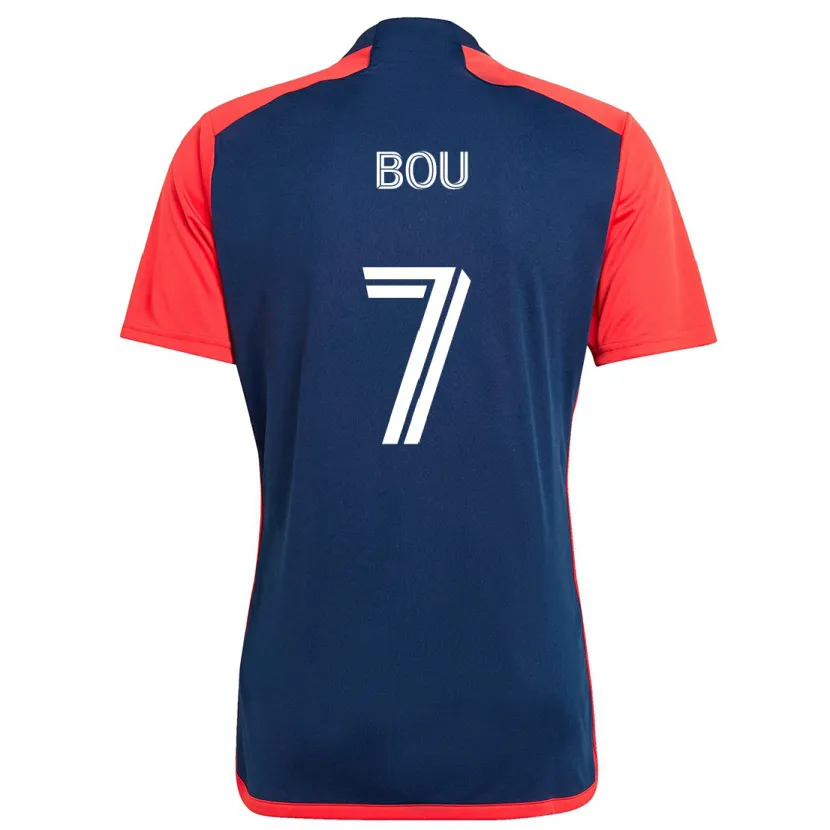 Danxen Kinderen Gustavo Bou #7 Blauw Rood Thuisshirt Thuistenue 2024/25 T-Shirt