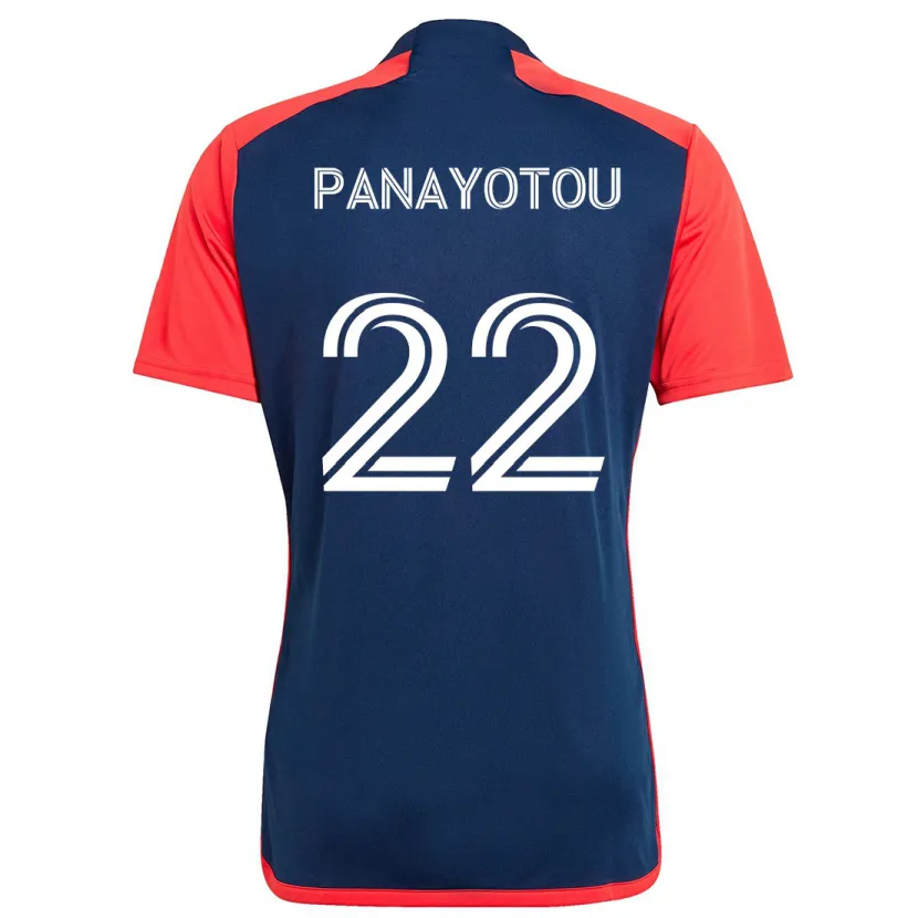 Danxen Kinderen Jack Panayotou #22 Blauw Rood Thuisshirt Thuistenue 2024/25 T-Shirt