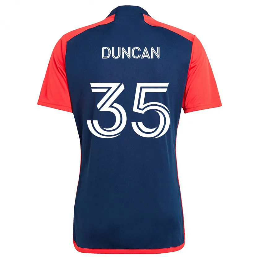 Danxen Kinderen Nakye Greenidge-Duncan #35 Blauw Rood Thuisshirt Thuistenue 2024/25 T-Shirt