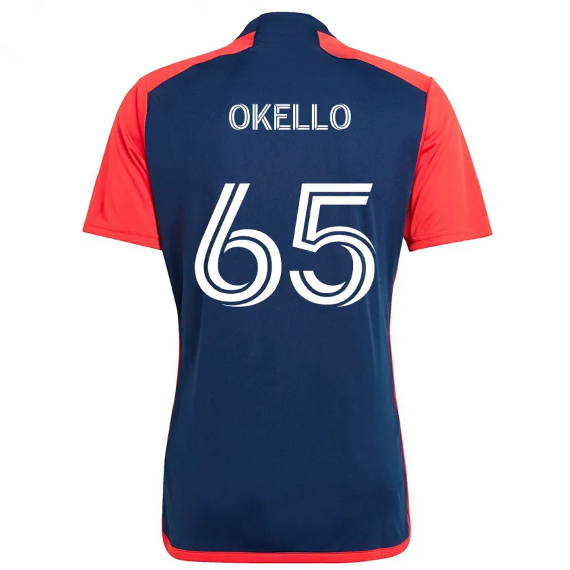 Danxen Kinderen Noble Okello #65 Blauw Rood Thuisshirt Thuistenue 2024/25 T-Shirt