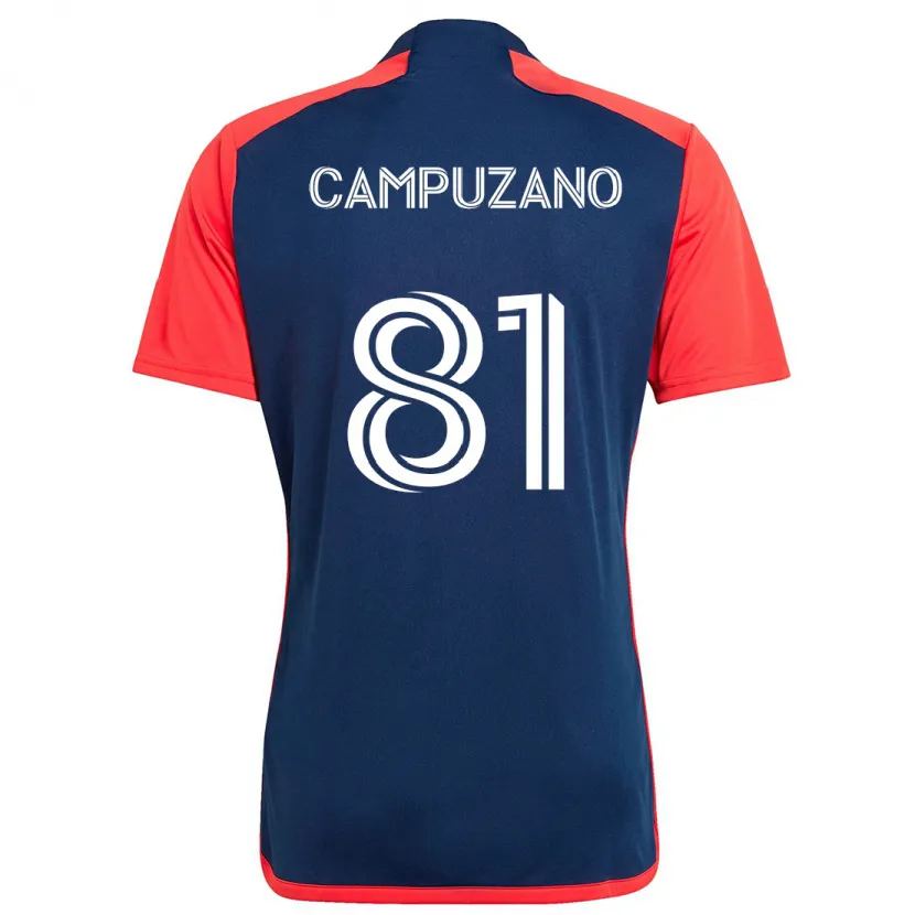 Danxen Kinderen Nico Campuzano #81 Blauw Rood Thuisshirt Thuistenue 2024/25 T-Shirt