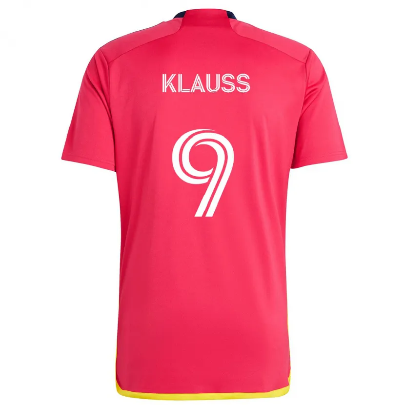 Danxen Kinderen João Klauss #9 Rood Blauw Thuisshirt Thuistenue 2024/25 T-Shirt