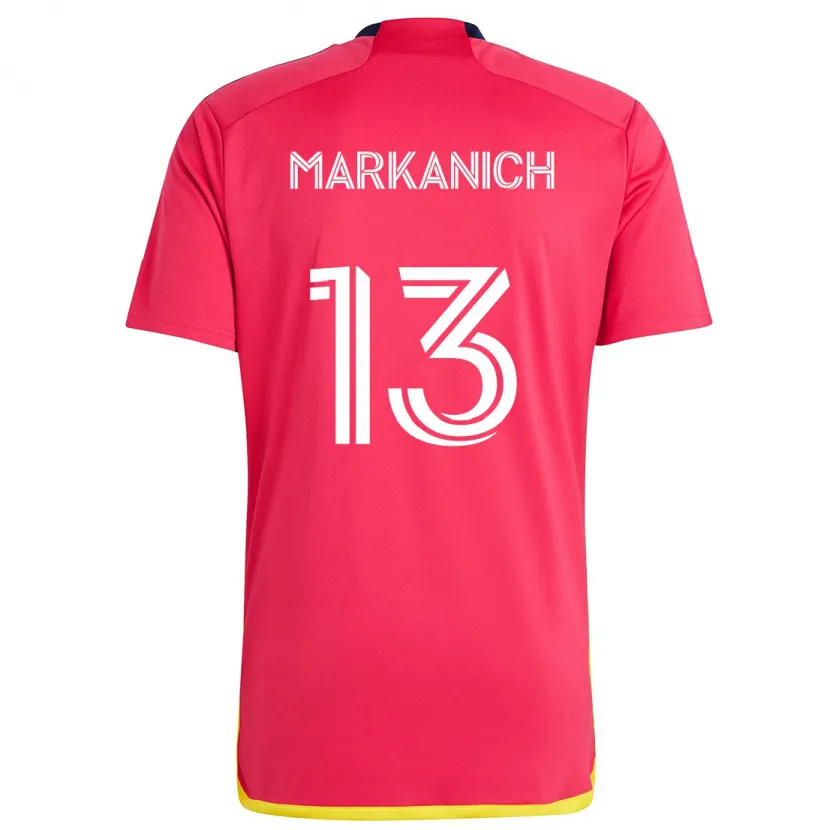 Danxen Kinderen Anthony Markanich #13 Rood Blauw Thuisshirt Thuistenue 2024/25 T-Shirt