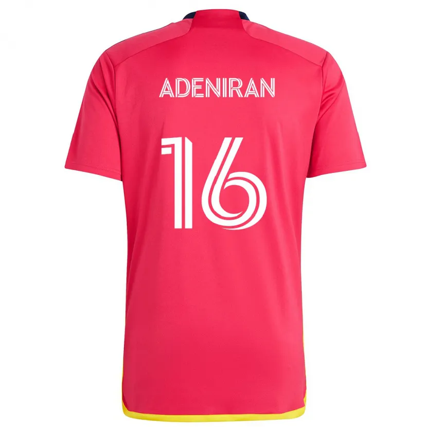 Danxen Kinderen Samuel Adeniran #16 Rood Blauw Thuisshirt Thuistenue 2024/25 T-Shirt