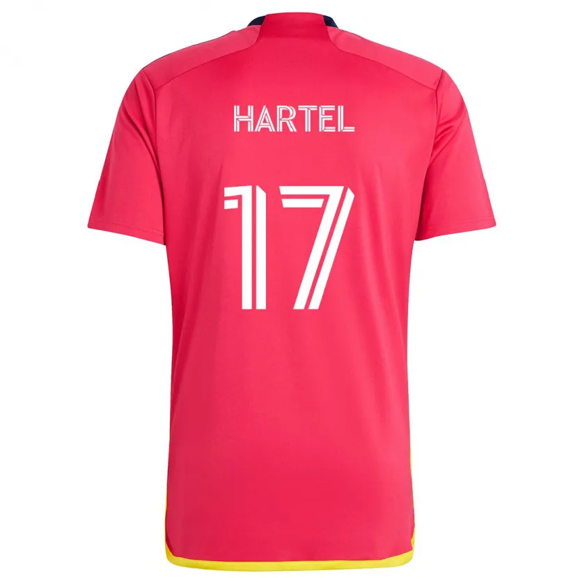 Danxen Kinderen Marcel Hartel #17 Rood Blauw Thuisshirt Thuistenue 2024/25 T-Shirt