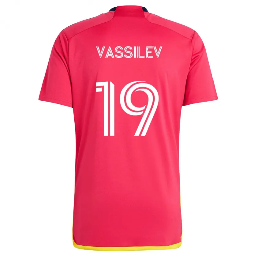 Danxen Kinderen Indiana Vassilev #19 Rood Blauw Thuisshirt Thuistenue 2024/25 T-Shirt