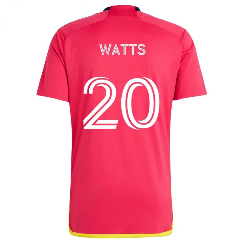 Danxen Kinderen Akil Watts #20 Rood Blauw Thuisshirt Thuistenue 2024/25 T-Shirt