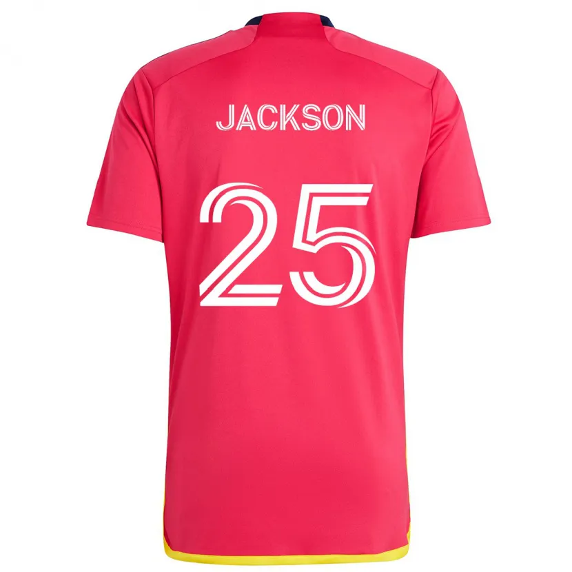 Danxen Kinderen Aziel Jackson #25 Rood Blauw Thuisshirt Thuistenue 2024/25 T-Shirt