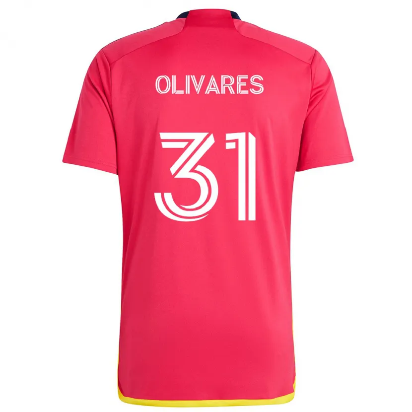 Danxen Kinderen Christian Olivares #31 Rood Blauw Thuisshirt Thuistenue 2024/25 T-Shirt