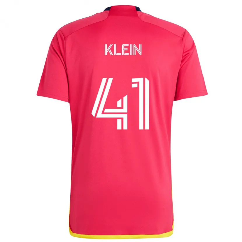 Danxen Kinderen Johnny Klein #41 Rood Blauw Thuisshirt Thuistenue 2024/25 T-Shirt