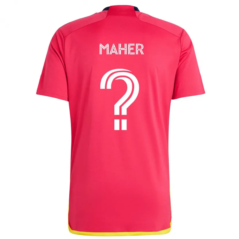 Danxen Kinderen Josh Maher #0 Rood Blauw Thuisshirt Thuistenue 2024/25 T-Shirt