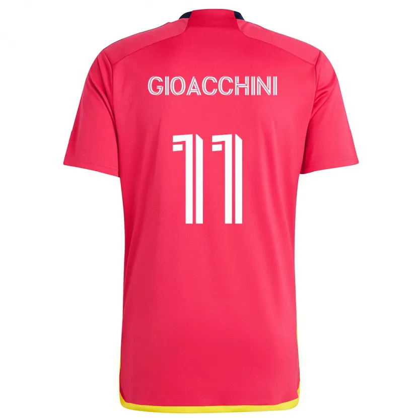 Danxen Kinderen Nicholas Gioacchini #11 Rood Blauw Thuisshirt Thuistenue 2024/25 T-Shirt