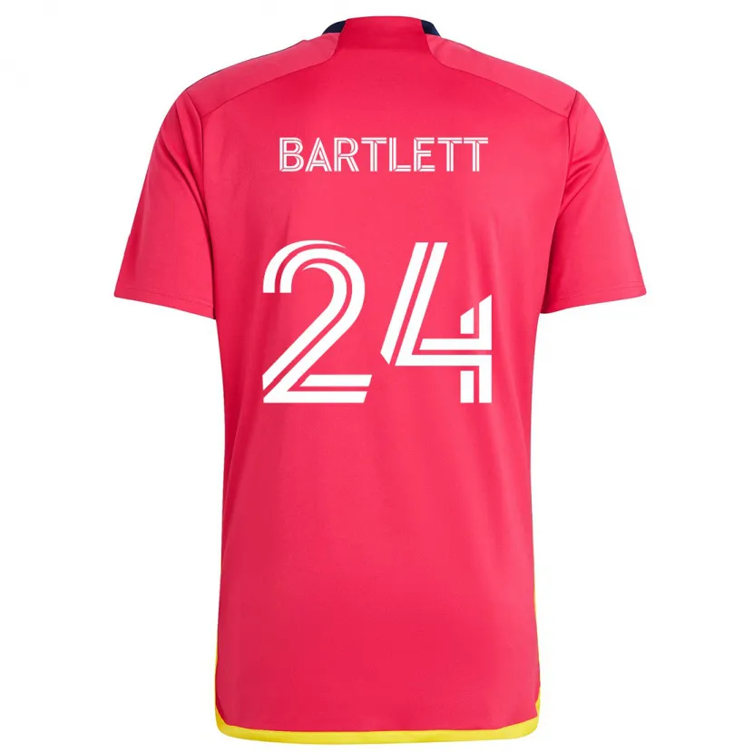 Danxen Kinderen Lucas Bartlett #24 Rood Blauw Thuisshirt Thuistenue 2024/25 T-Shirt