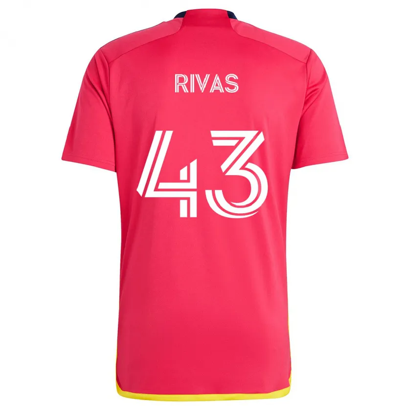 Danxen Kinderen Sergio Rivas #43 Rood Blauw Thuisshirt Thuistenue 2024/25 T-Shirt