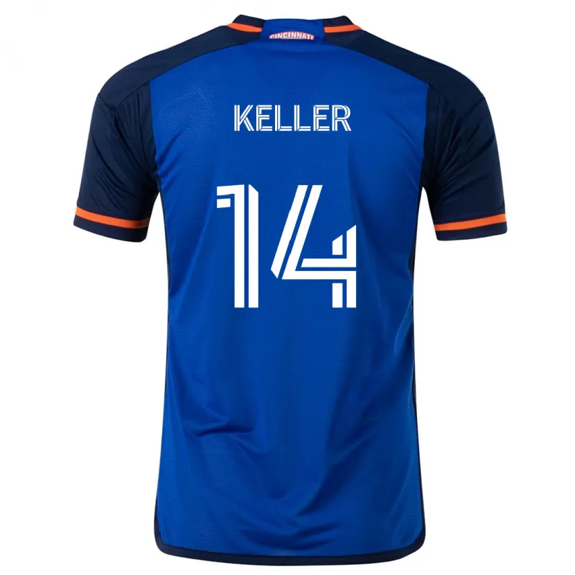 Danxen Kinderen Kipp Keller #14 Blauw Wit Thuisshirt Thuistenue 2024/25 T-Shirt