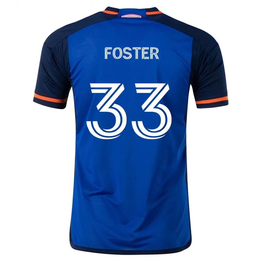 Danxen Kinderen Isaiah Foster #33 Blauw Wit Thuisshirt Thuistenue 2024/25 T-Shirt