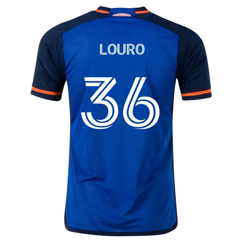 Danxen Kinderen Evan Louro #36 Blauw Wit Thuisshirt Thuistenue 2024/25 T-Shirt