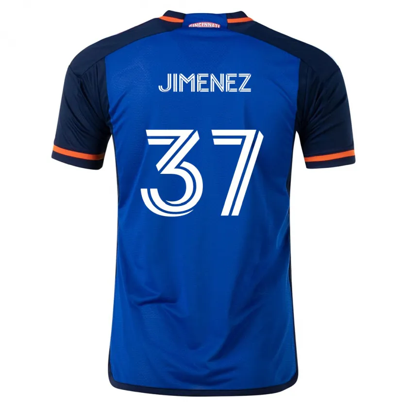 Danxen Kinderen Stiven Jimenez #37 Blauw Wit Thuisshirt Thuistenue 2024/25 T-Shirt