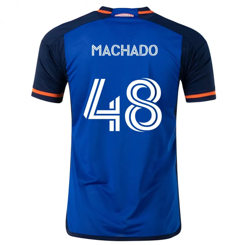 Danxen Kinderen Juan Machado #48 Blauw Wit Thuisshirt Thuistenue 2024/25 T-Shirt