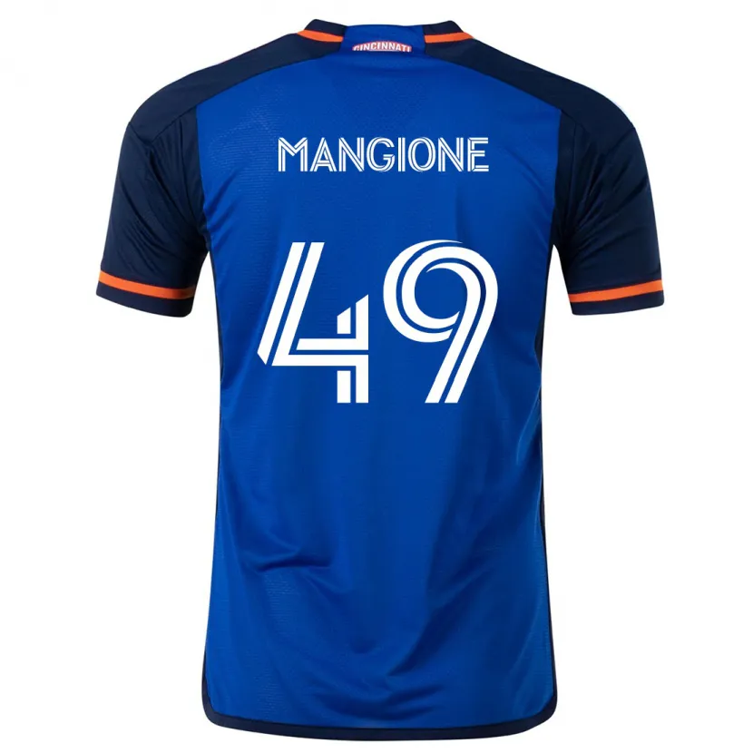 Danxen Kinderen Peter Mangione #49 Blauw Wit Thuisshirt Thuistenue 2024/25 T-Shirt