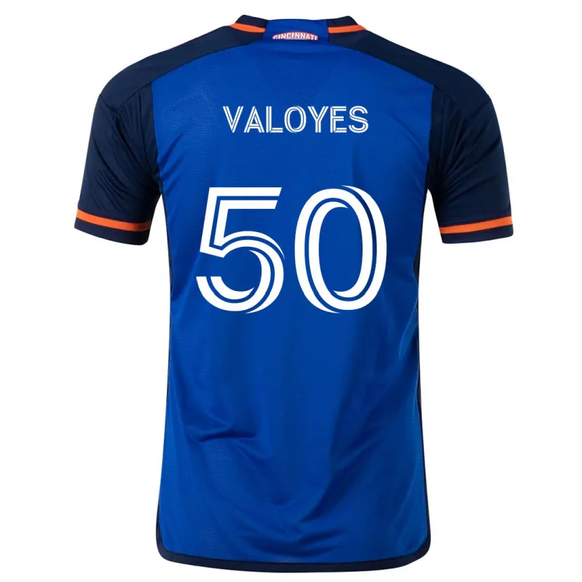 Danxen Kinderen Yeiner Valoyes #50 Blauw Wit Thuisshirt Thuistenue 2024/25 T-Shirt