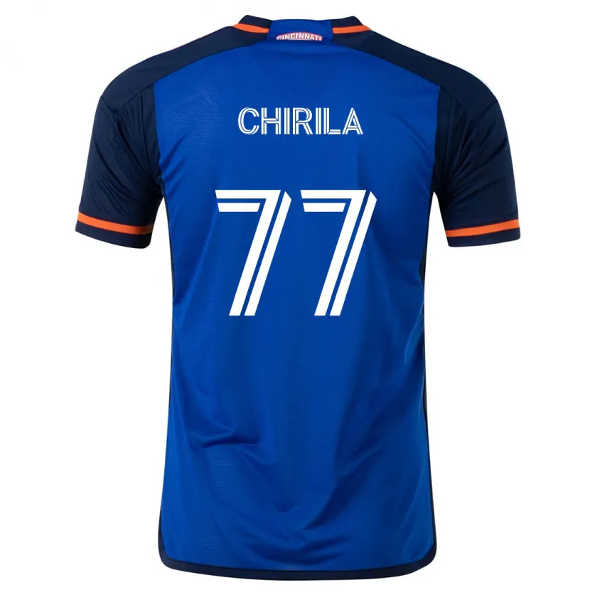 Danxen Kinderen Stefan Chirila #77 Blauw Wit Thuisshirt Thuistenue 2024/25 T-Shirt