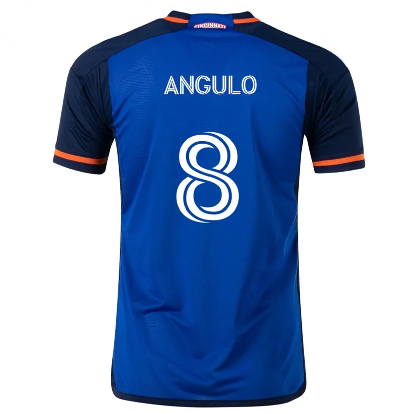 Danxen Kinderen Marco Angulo #8 Blauw Wit Thuisshirt Thuistenue 2024/25 T-Shirt