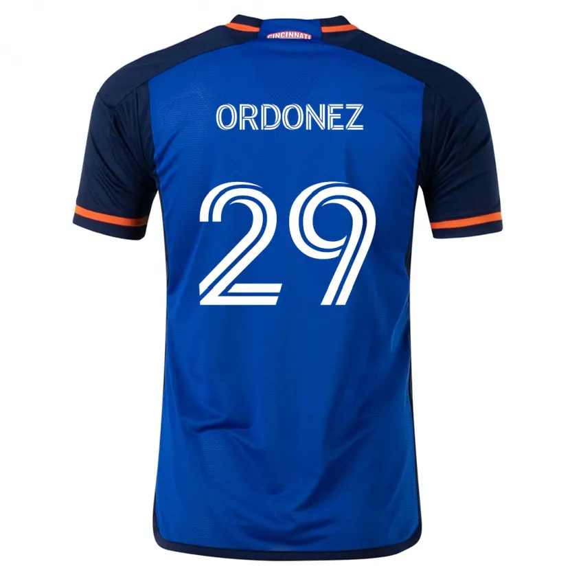 Danxen Kinderen Arquímides Ordóñez #29 Blauw Wit Thuisshirt Thuistenue 2024/25 T-Shirt