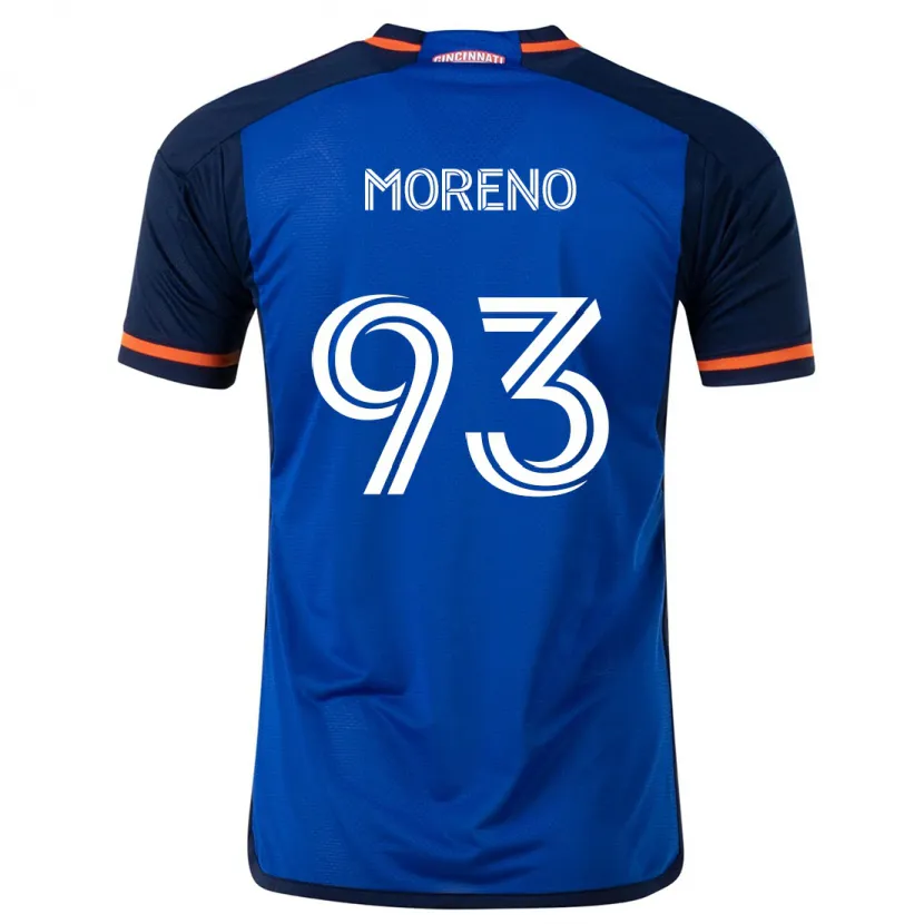 Danxen Kinderen Júnior Moreno #93 Blauw Wit Thuisshirt Thuistenue 2024/25 T-Shirt