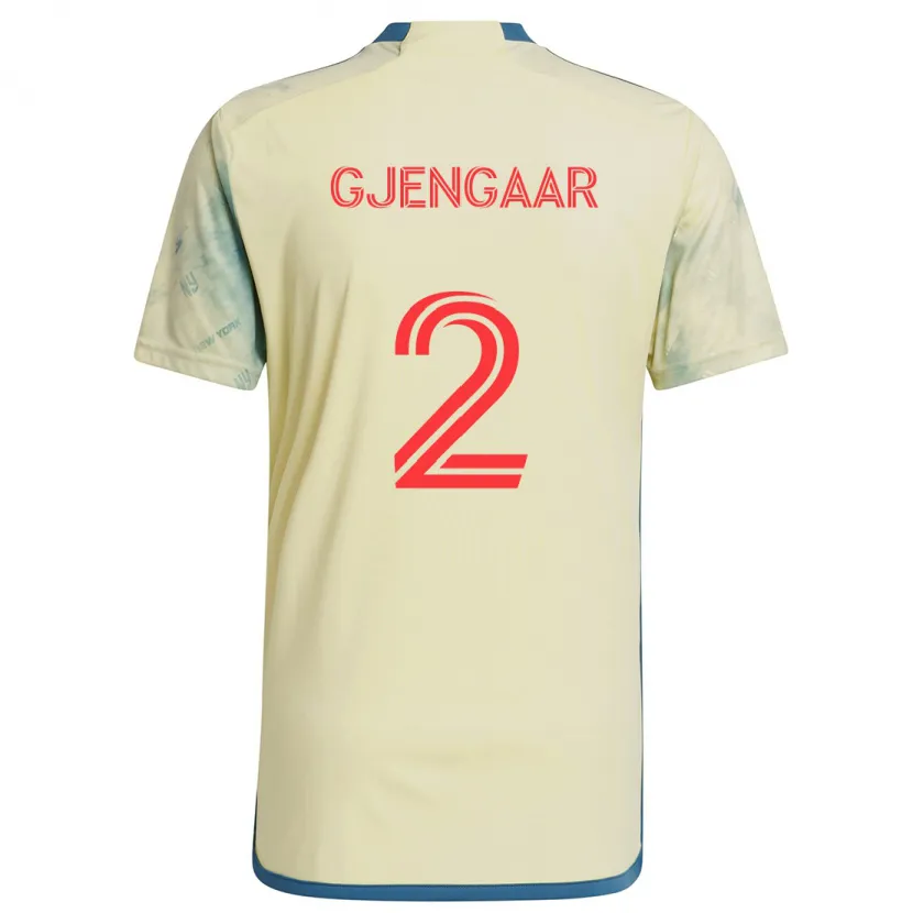 Danxen Kinderen Dennis Gjengaar #2 Geel Rood Blauw Thuisshirt Thuistenue 2024/25 T-Shirt