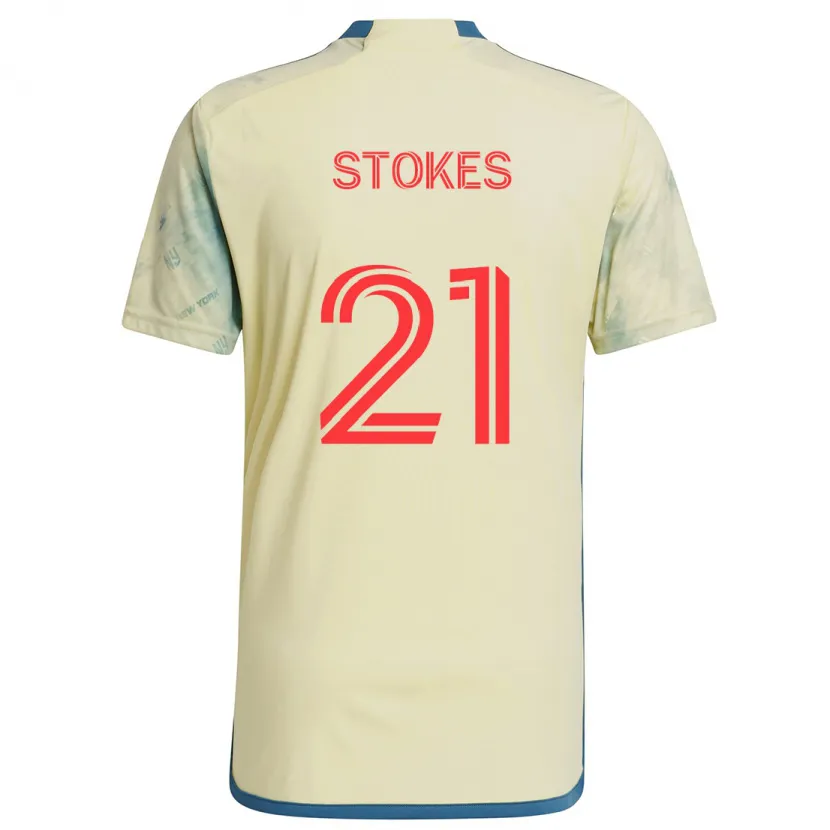 Danxen Kinderen Aidan Stokes #21 Geel Rood Blauw Thuisshirt Thuistenue 2024/25 T-Shirt