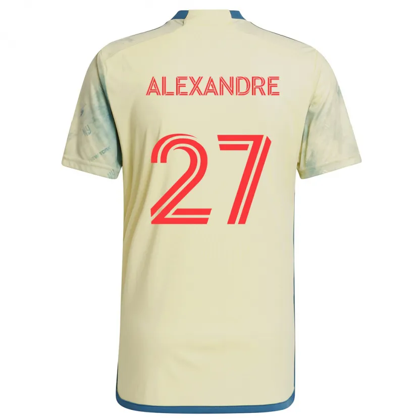 Danxen Kinderen Davi Alexandre #27 Geel Rood Blauw Thuisshirt Thuistenue 2024/25 T-Shirt