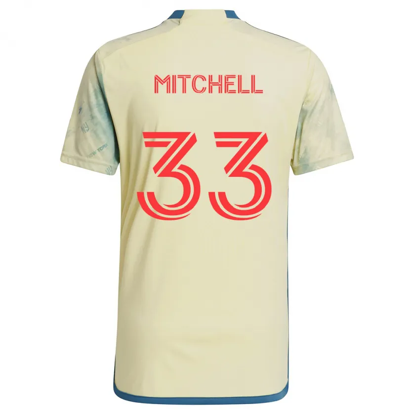 Danxen Kinderen Roald Mitchell #33 Geel Rood Blauw Thuisshirt Thuistenue 2024/25 T-Shirt