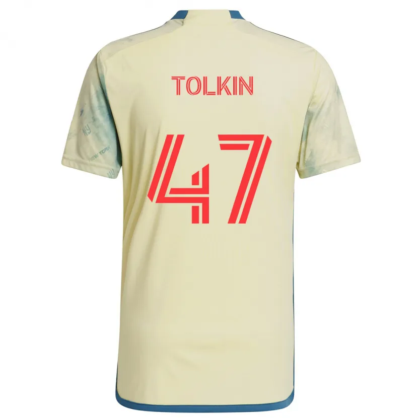 Danxen Kinderen John Tolkin #47 Geel Rood Blauw Thuisshirt Thuistenue 2024/25 T-Shirt