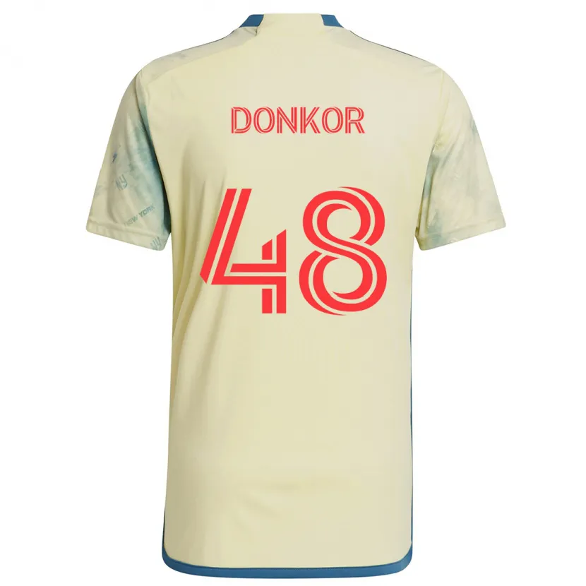 Danxen Kinderen Ronald Donkor #48 Geel Rood Blauw Thuisshirt Thuistenue 2024/25 T-Shirt