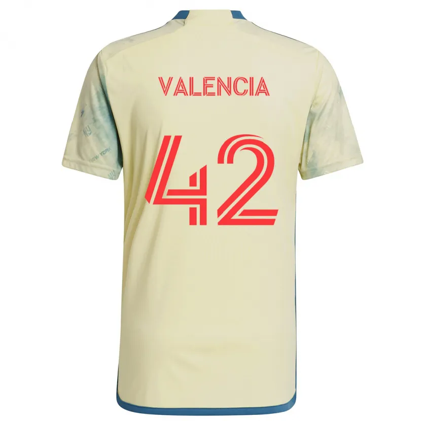 Danxen Kinderen Omar Valencia #42 Geel Rood Blauw Thuisshirt Thuistenue 2024/25 T-Shirt